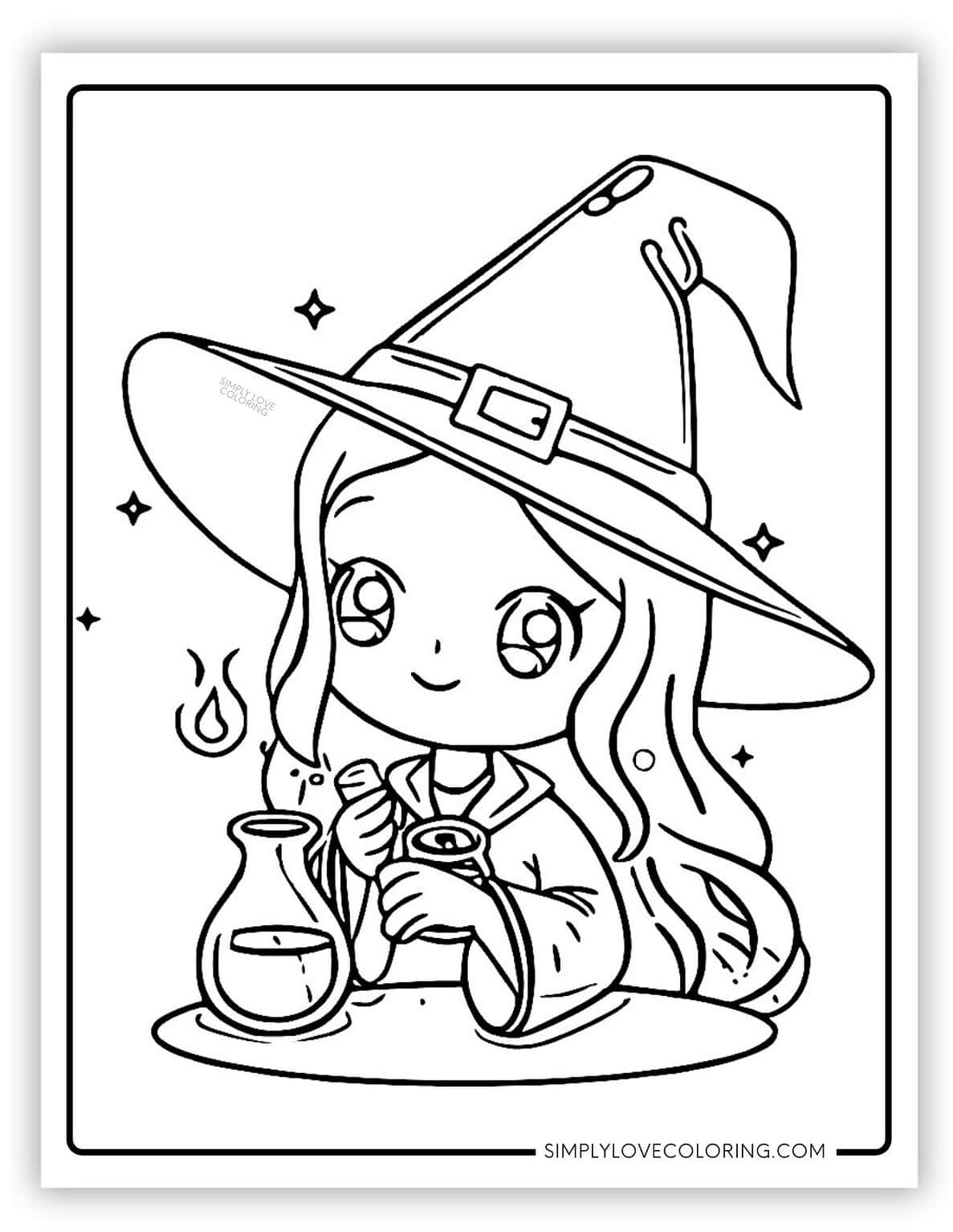 Witch Coloring Pages (Free PDF Printables) - Simply Love Coloring