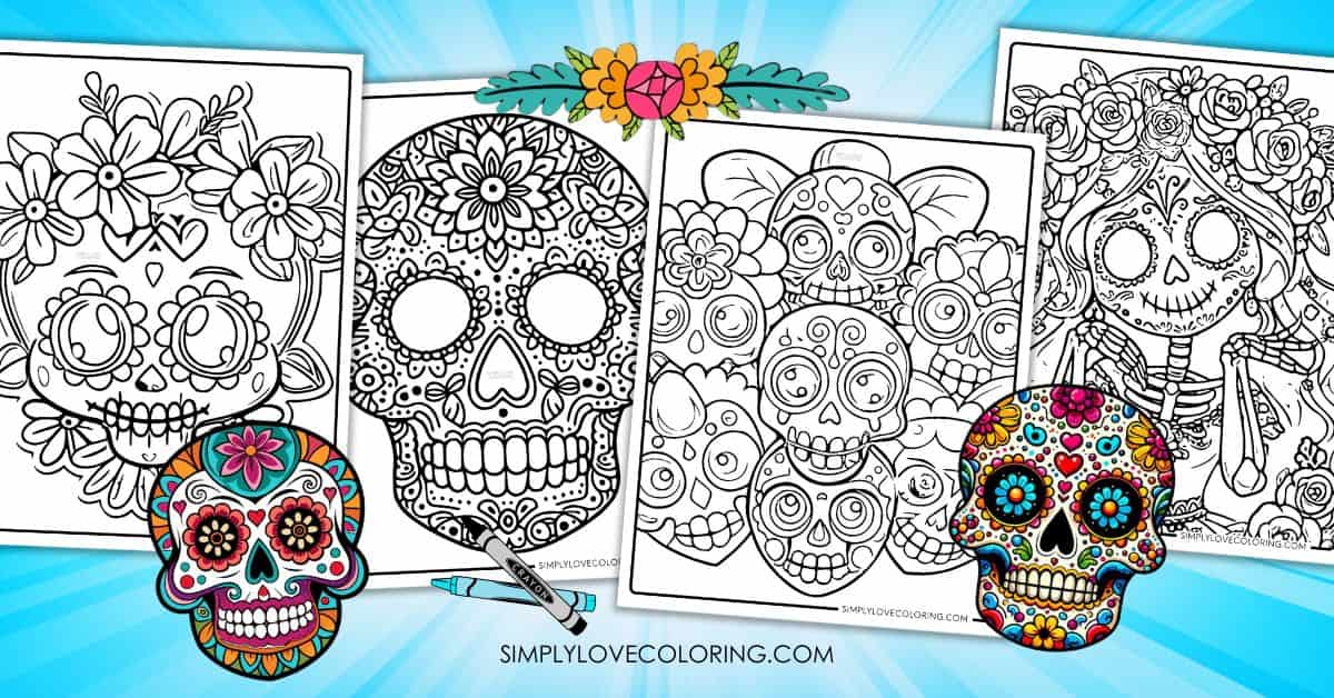 Sugar Skull Coloring Pages (Free PDF Printables) - Simply Love Coloring