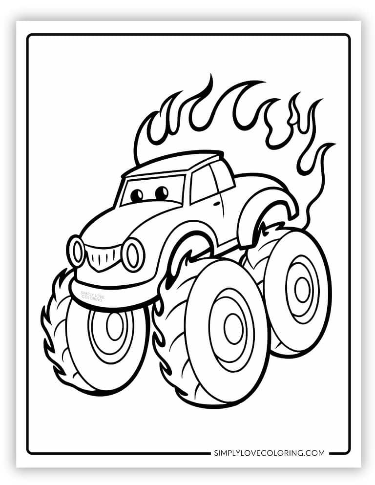 Monster Truck Coloring Pages - Simply Love Coloring