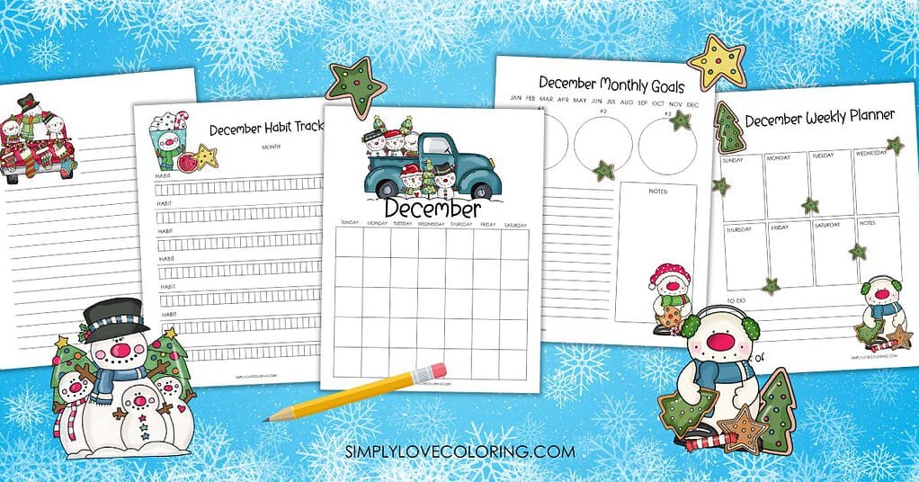 December Planner Printables (Free PDF Downloads) - Simply Love Coloring