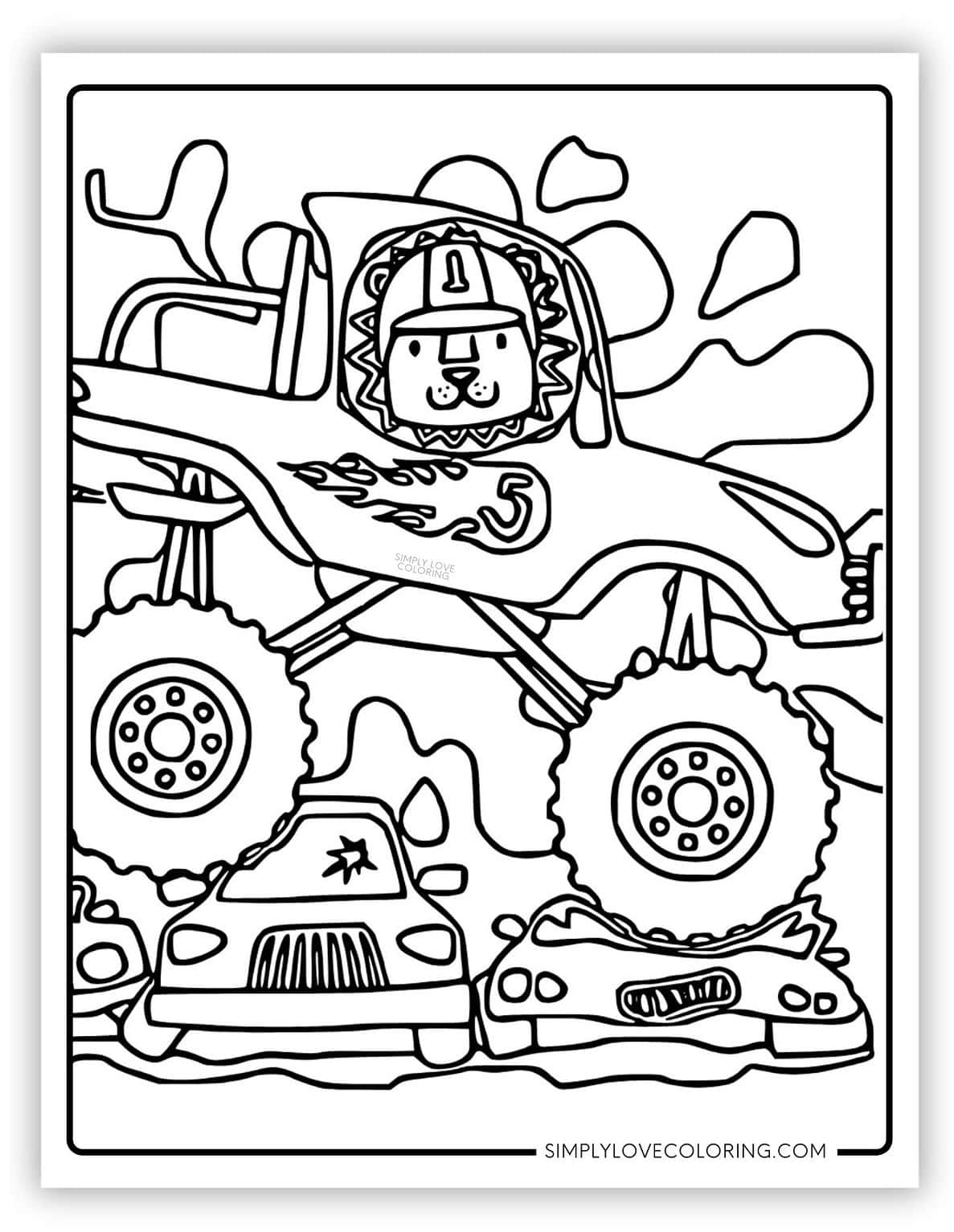 Monster Truck Coloring Pages - Simply Love Coloring