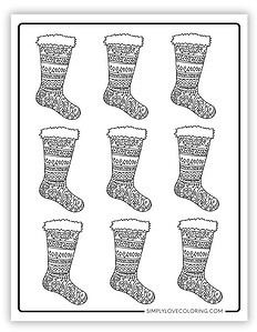 Christmas Stocking Templates (Free PDF Printables) - Simply Love Coloring