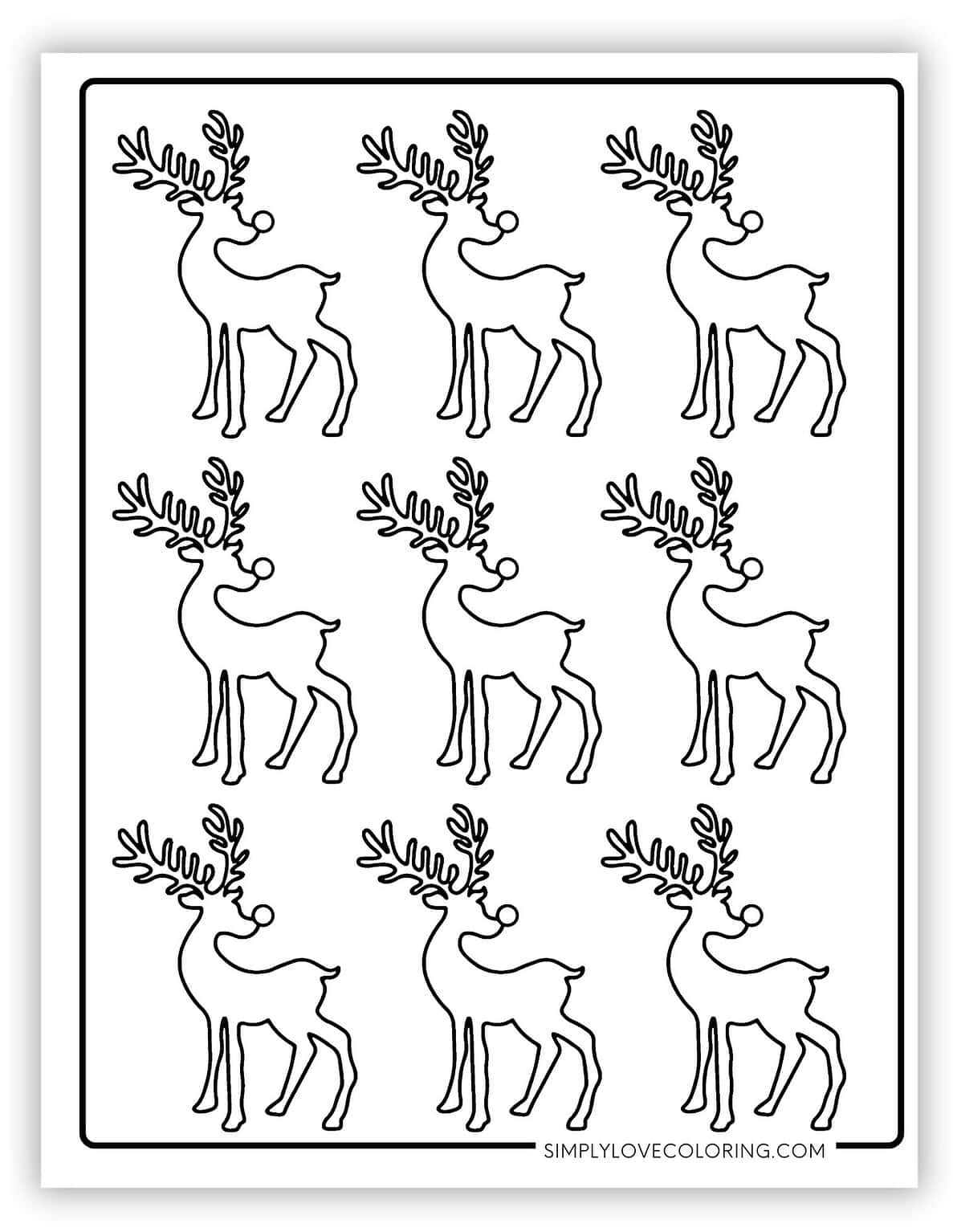 Reindeer Templates (Free PDF Printables) - Simply Love Coloring
