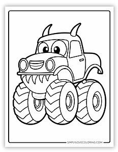 Monster Truck Coloring Pages - Simply Love Coloring
