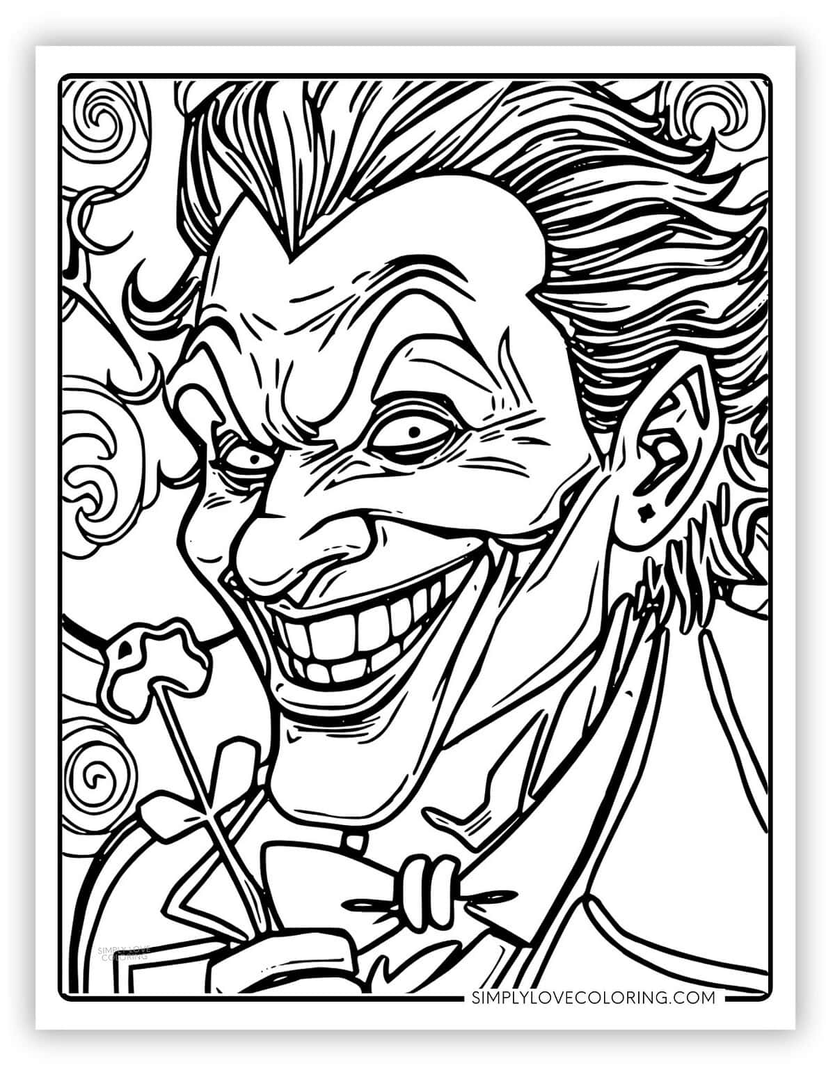 Joker Coloring Pages (Free PDF Printables) - Simply Love Coloring