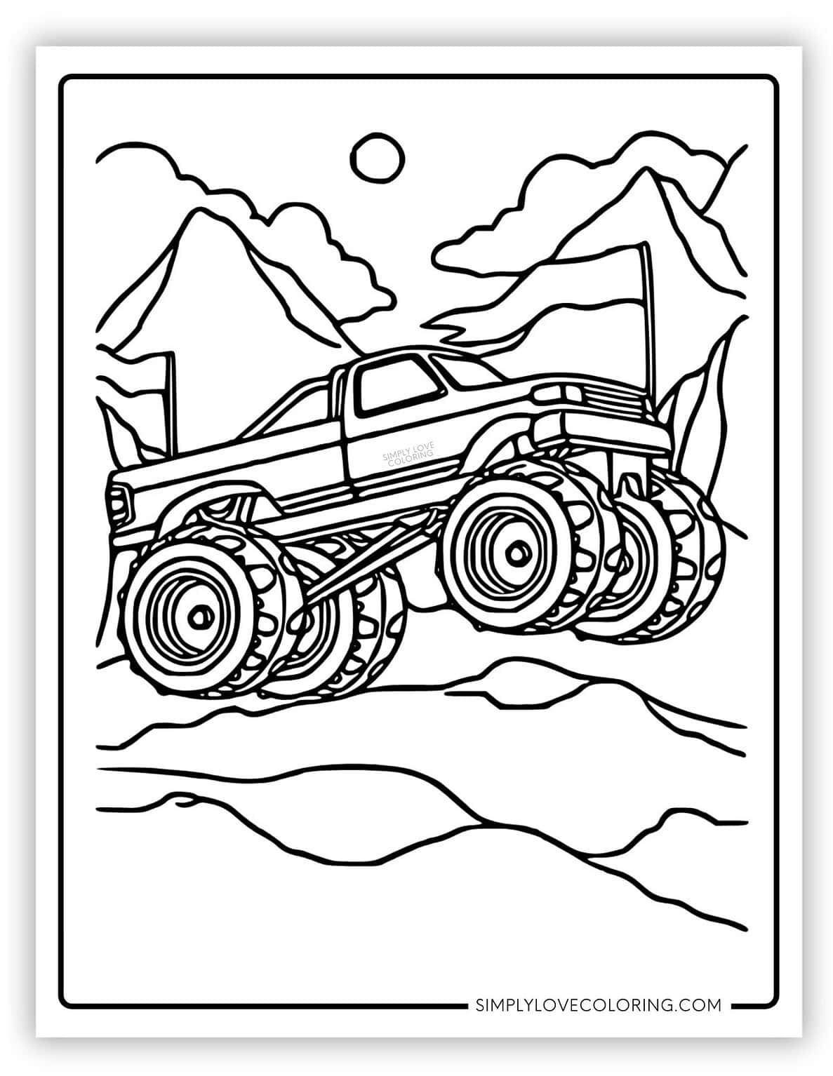 Monster Truck Coloring Pages - Simply Love Coloring