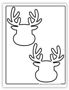 Reindeer Templates (Free PDF Printables) - Simply Love Coloring
