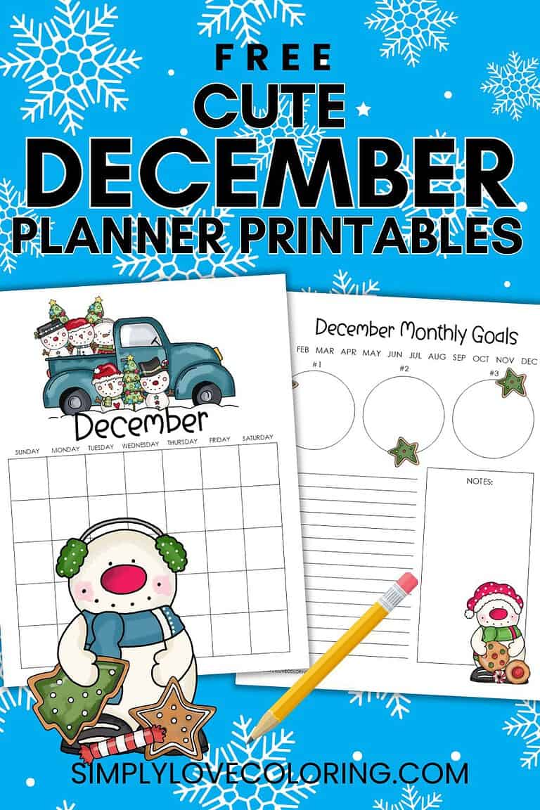 December Planner Printables (Free PDF Downloads) - Simply Love Coloring
