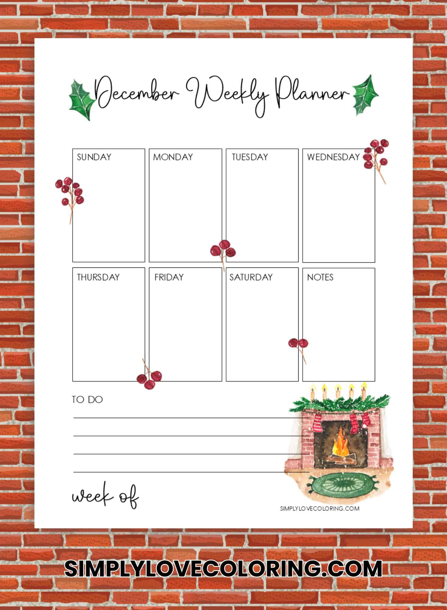 December Planner Printables (Free PDF Downloads) - Simply Love Coloring