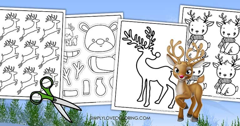 Reindeer Templates (Free PDF Printables) - Simply Love Coloring