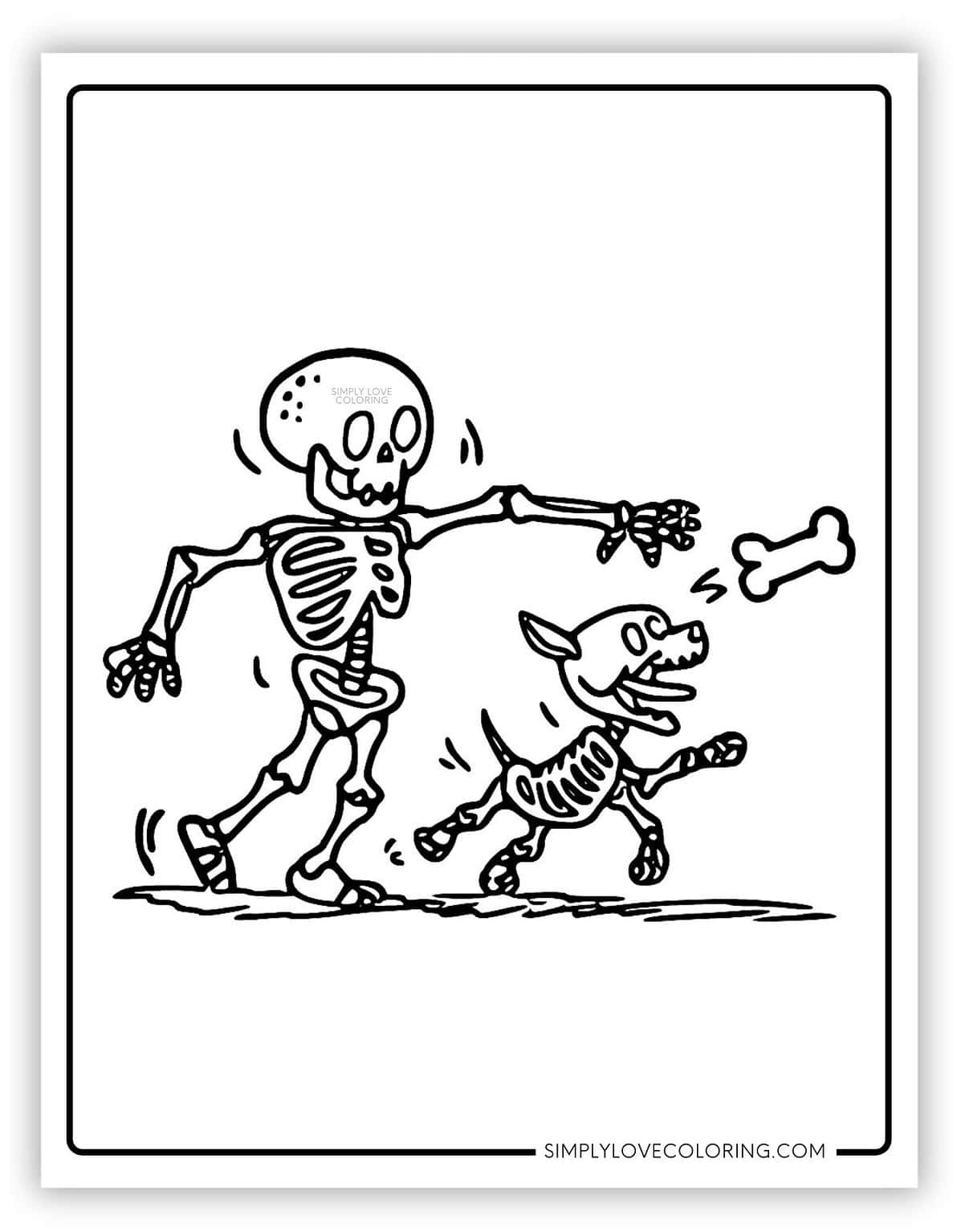Skeleton Coloring Pages (Free PDF Printables) - Simply Love Coloring