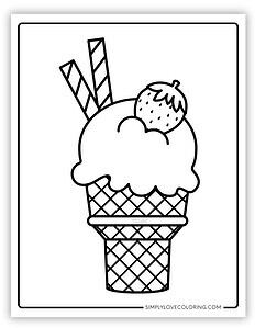 Ice Cream Coloring Pages (Free PDF Printables) - Simply Love Coloring