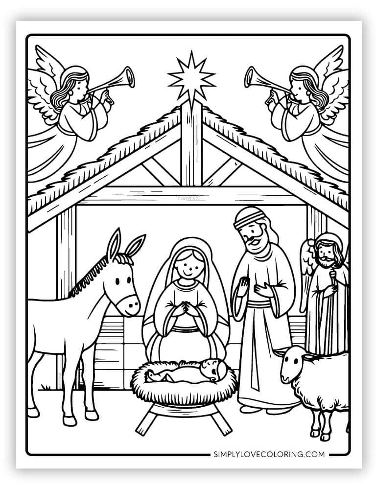 Nativity Coloring Pages (Free PDF Printables) - Simply Love Coloring