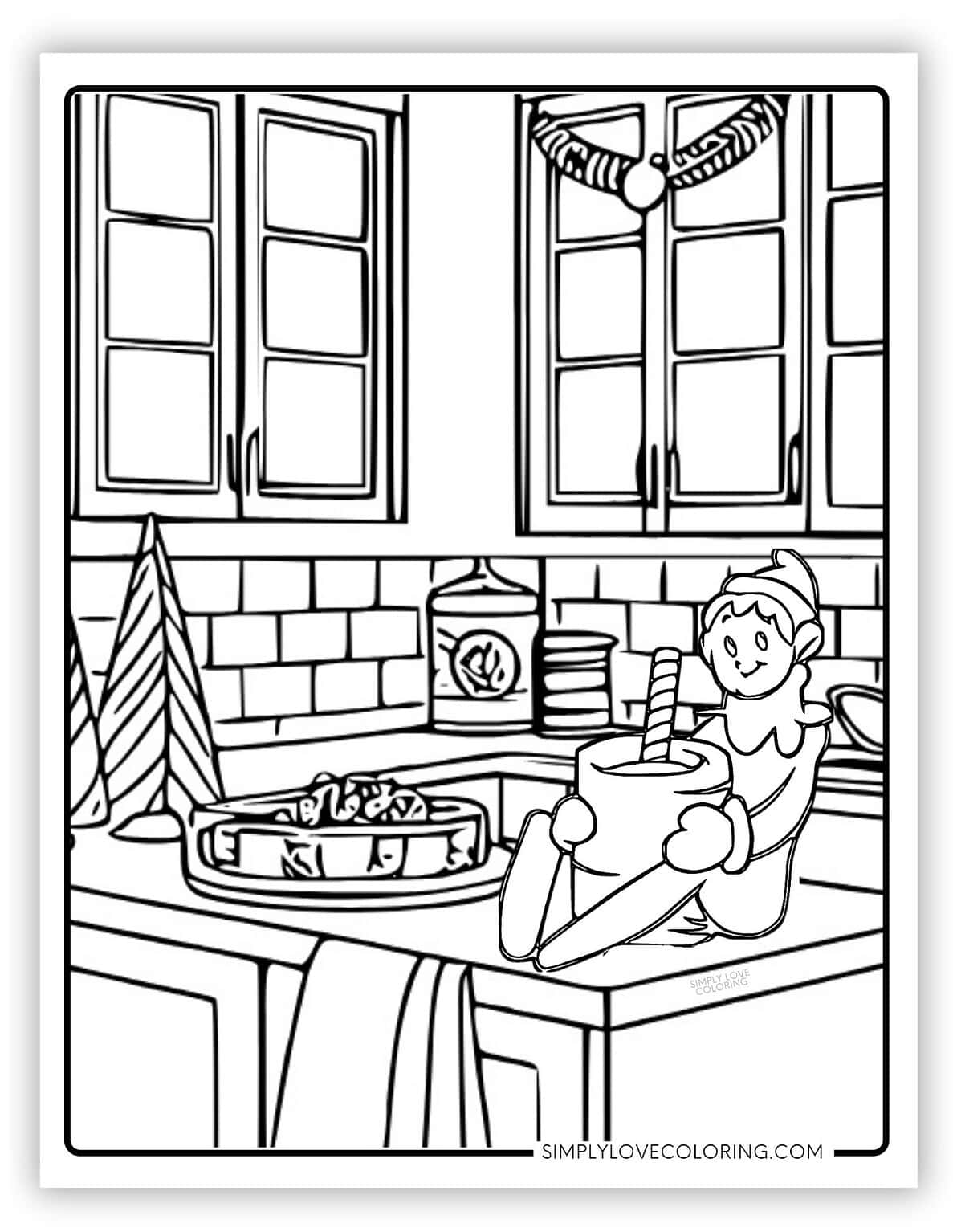 Elf on the Shelf Coloring Pages (Free PDF Printables) - Simply Love ...