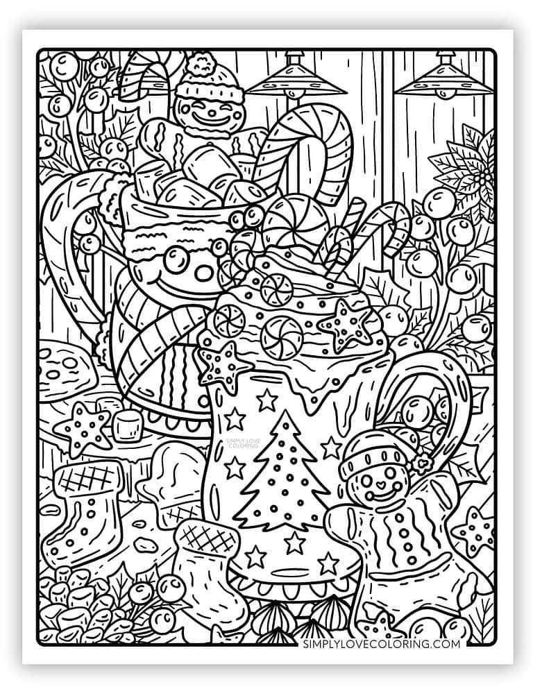 Christmas Coloring Pages for Adults (Free PDF Printables) - Simply Love ...