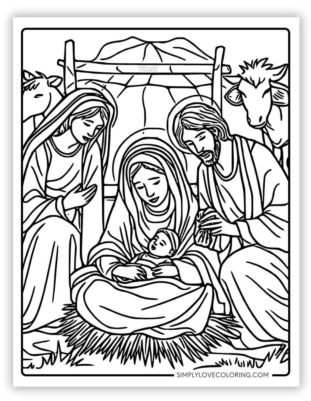 Nativity Coloring Pages (Free PDF Printables) - Simply Love Coloring
