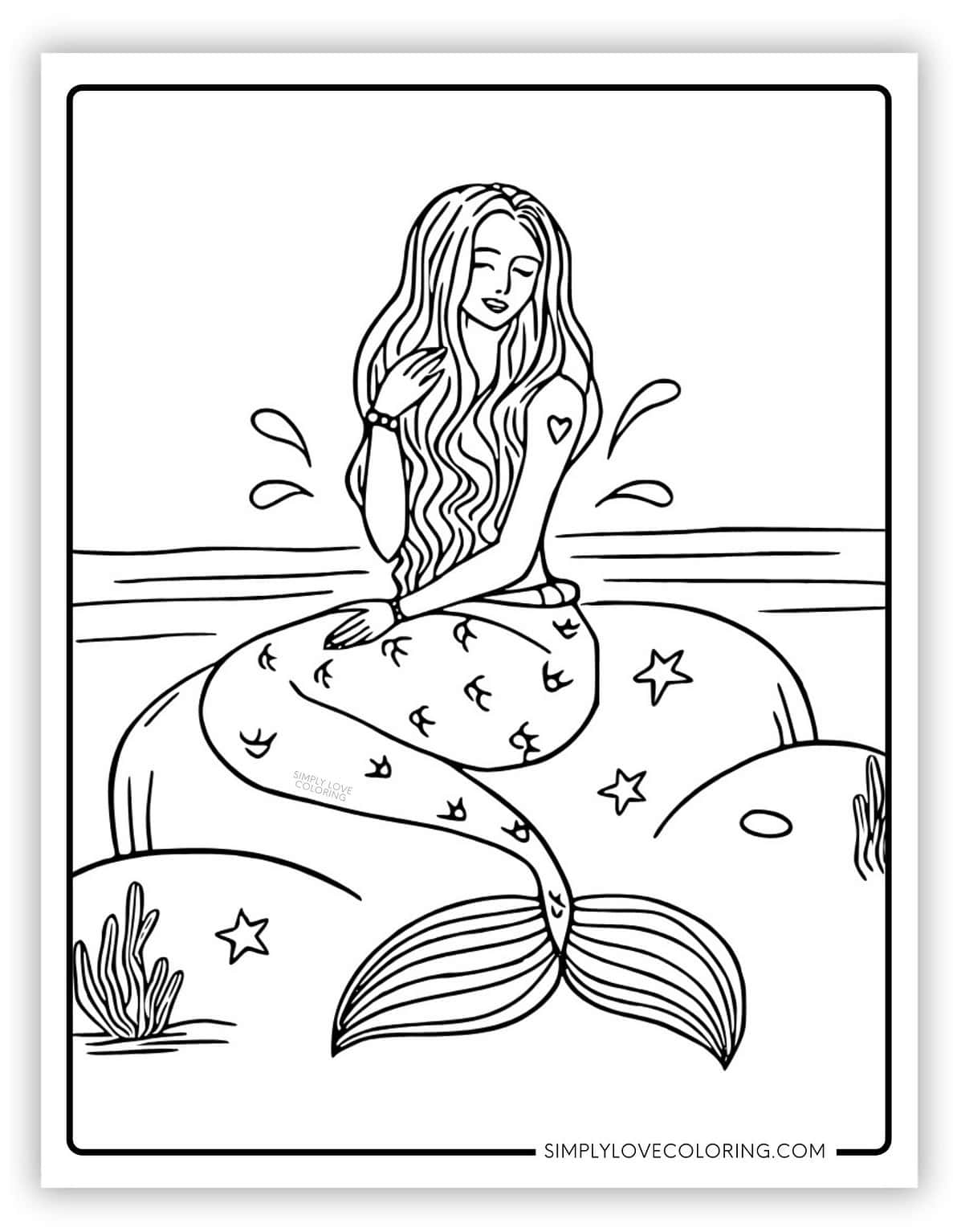 Mermaid Coloring Pages (Free PDF Printables) - Simply Love Coloring