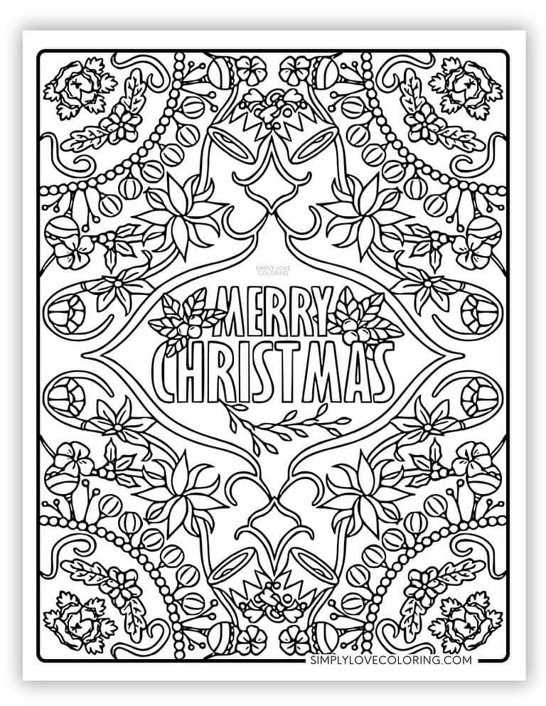 Christmas Coloring Pages for Adults (Free PDF Printables) - Simply Love ...