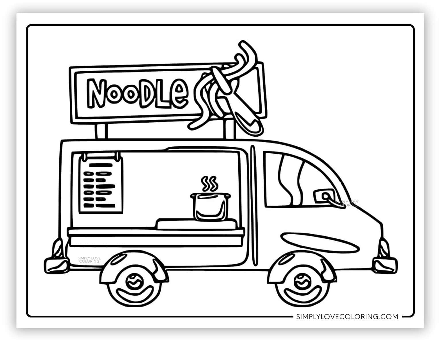 Truck Coloring Pages Free PDF - Noodle Food Truck Coloring Pages 1536x1187