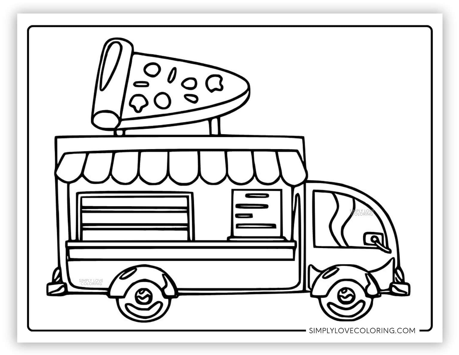 Truck Coloring Pages Free PDF - Pizza Food Truck Coloring Pages 1536x1187