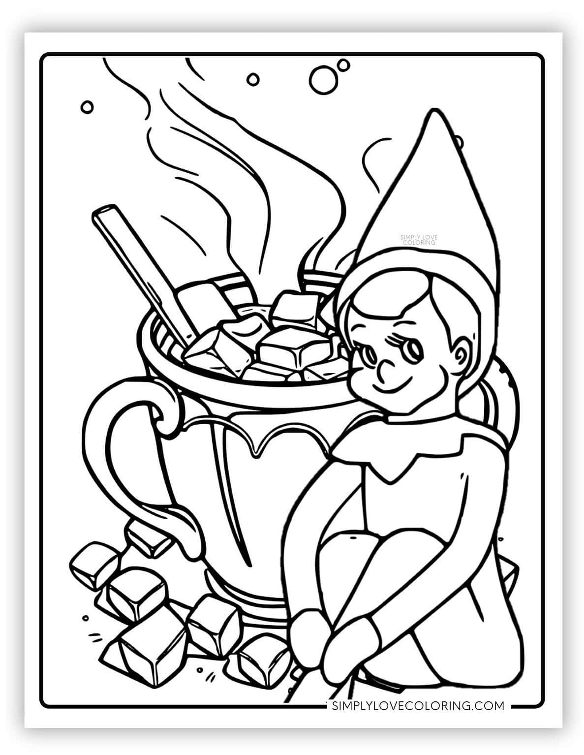 Elf on the Shelf Coloring Pages (Free PDF Printables) - Simply Love ...