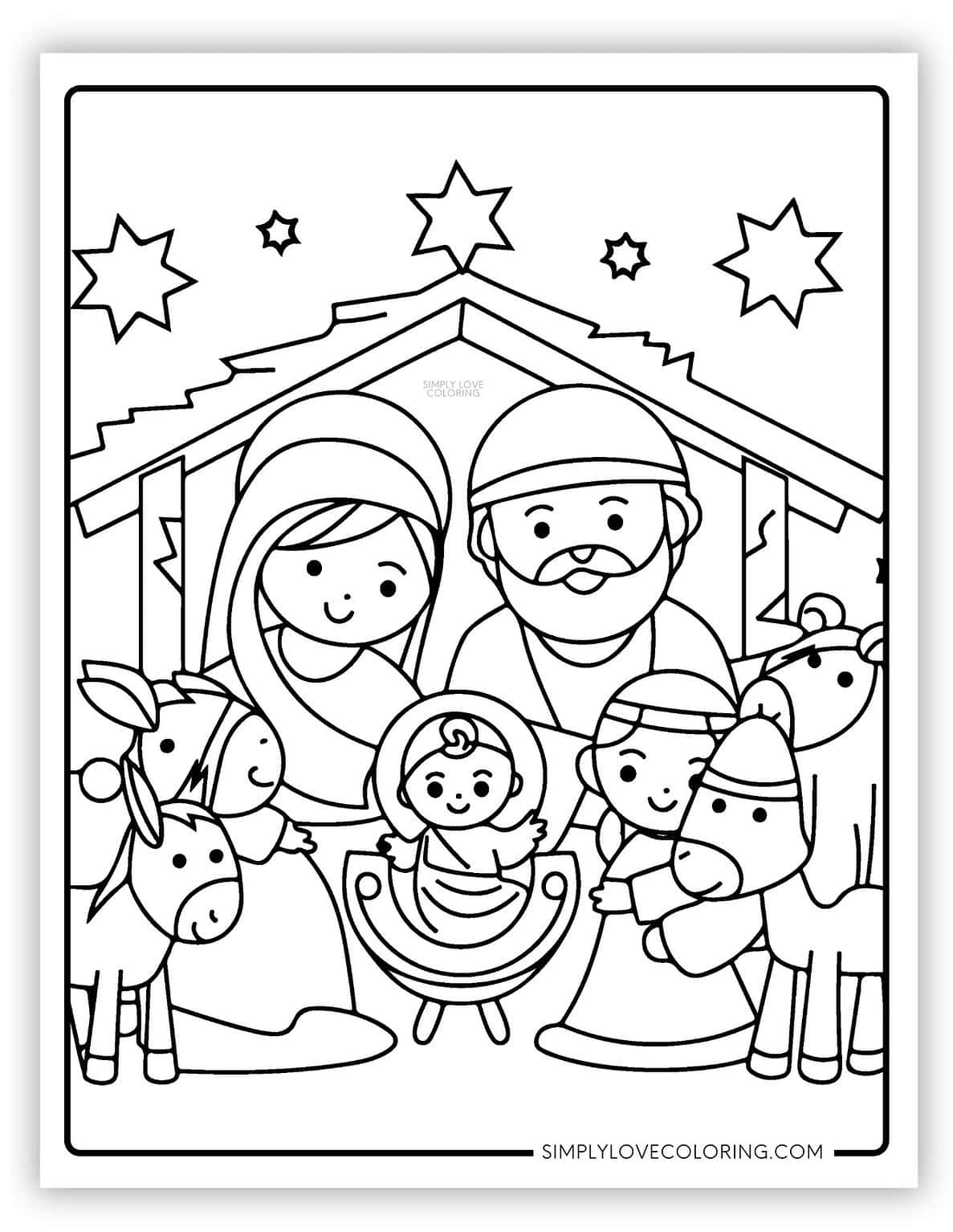 Nativity Coloring Pages (Free PDF Printables) Simply Love Coloring