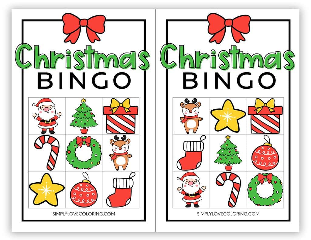 9-Block Christmas Bingo Cards