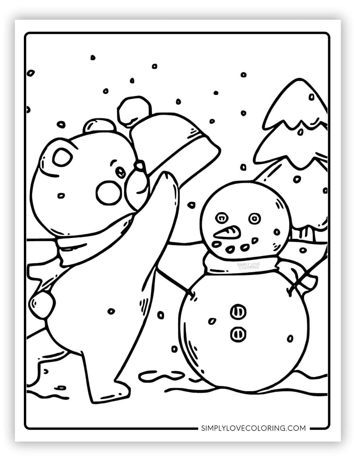 Snowman Coloring Pages (Free PDF Printables) - Simply Love Coloring