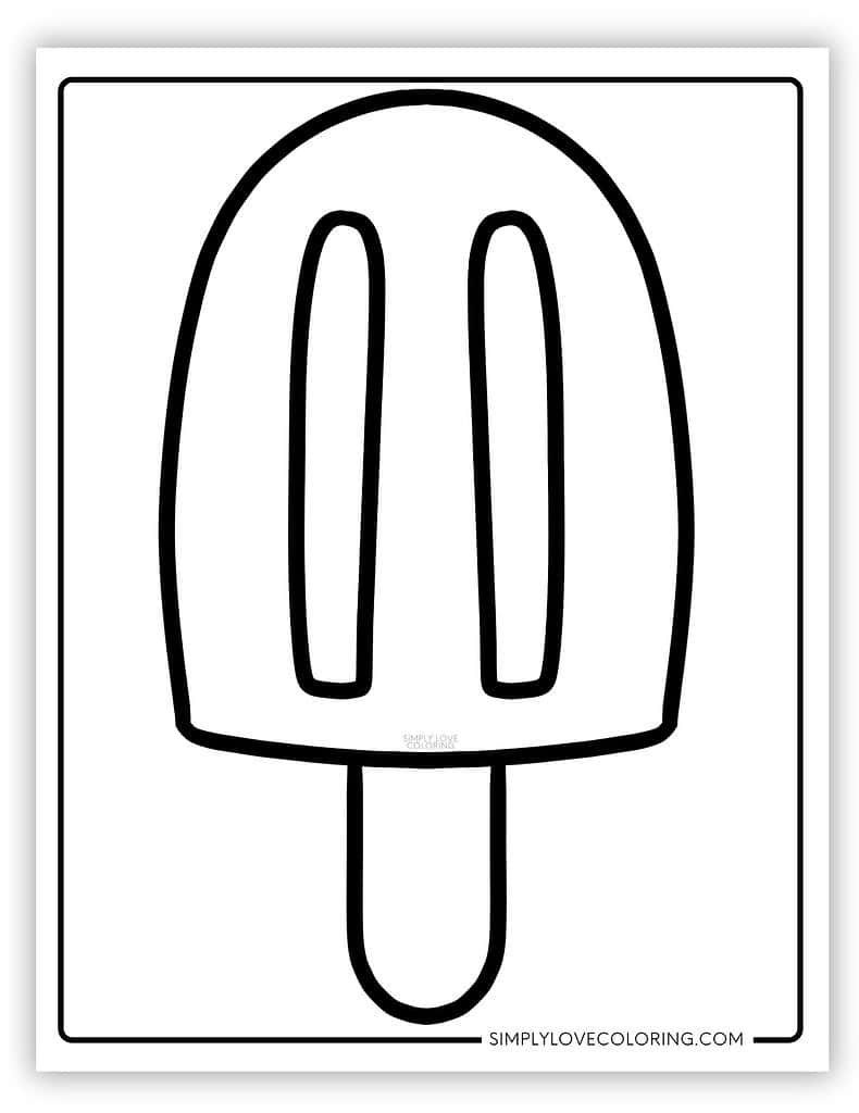 Easy to color for preschoolers popsicle coloring page