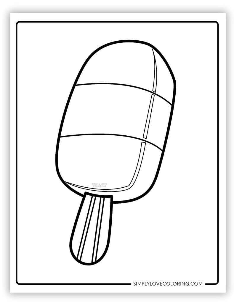 Easy to color popsicle coloring page