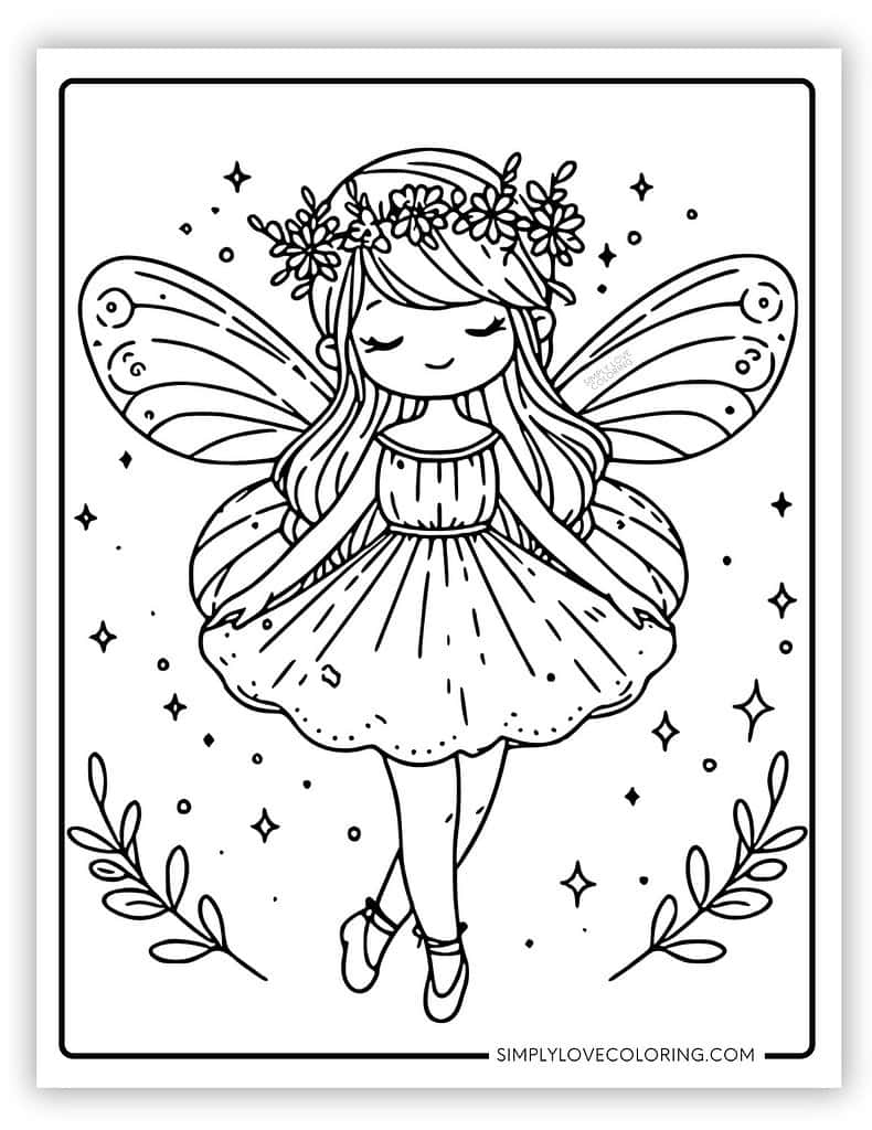 Fairy curtsying fairy coloring page