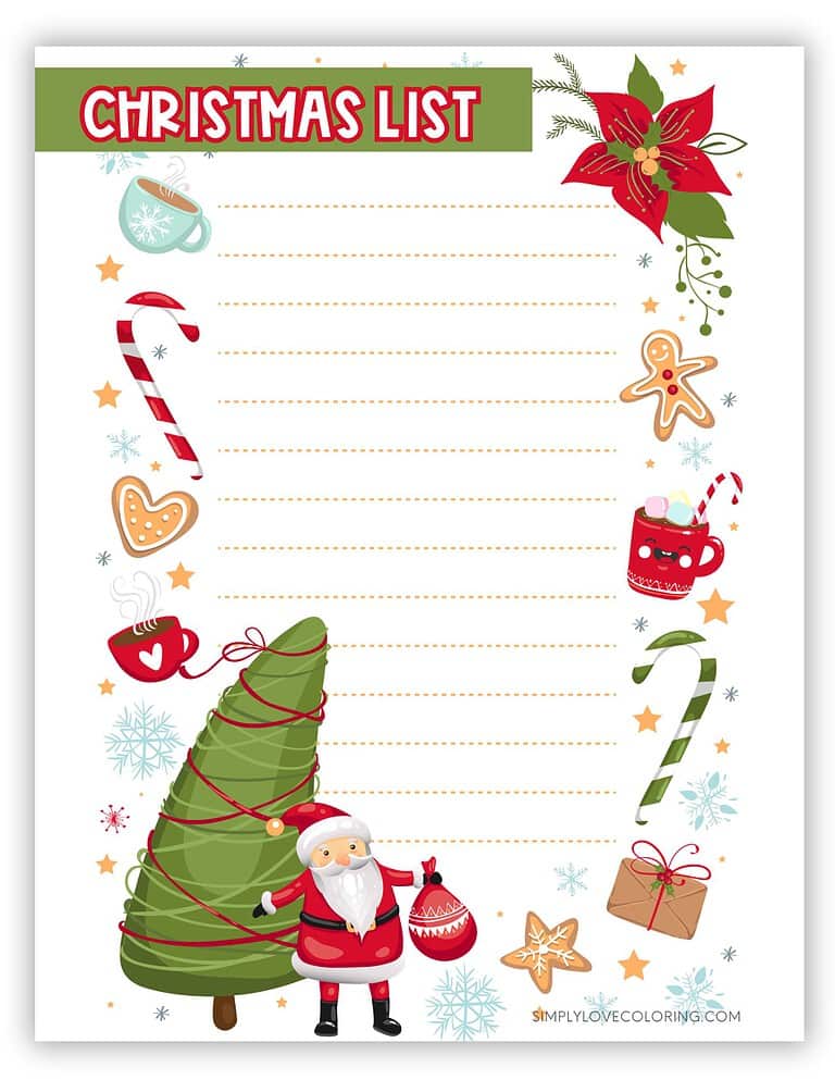 Fun Christmas List Printables (Free PDF Printables) - Simply Love Coloring