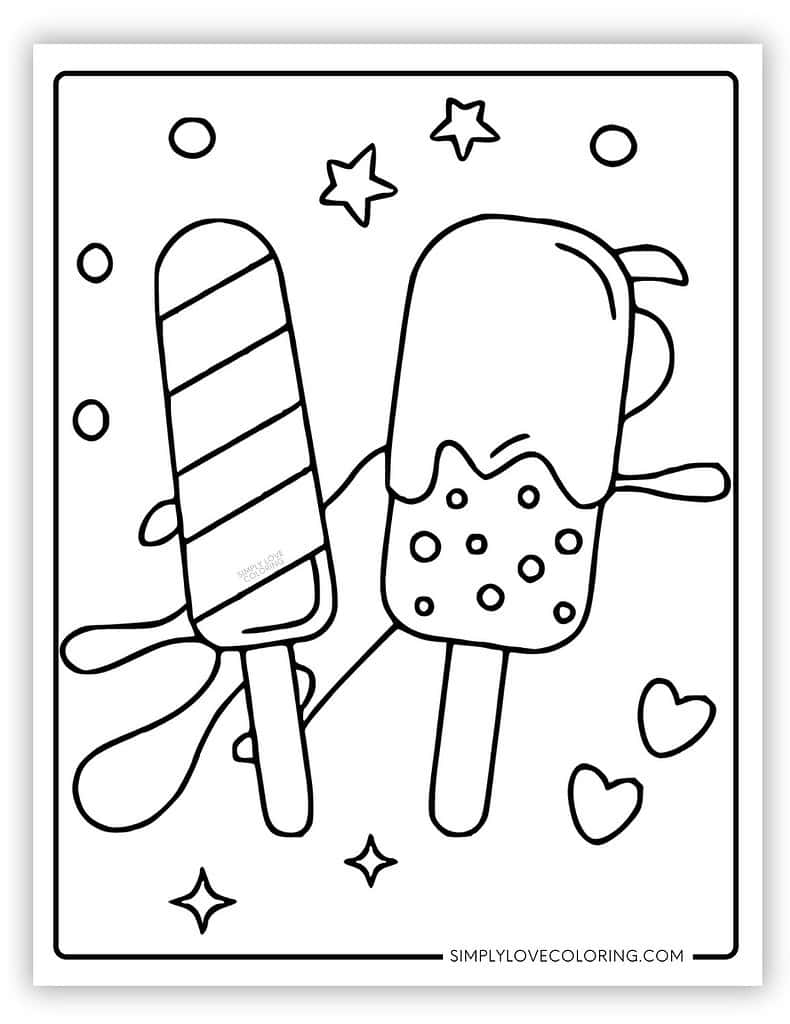 Fun popsicle coloring page