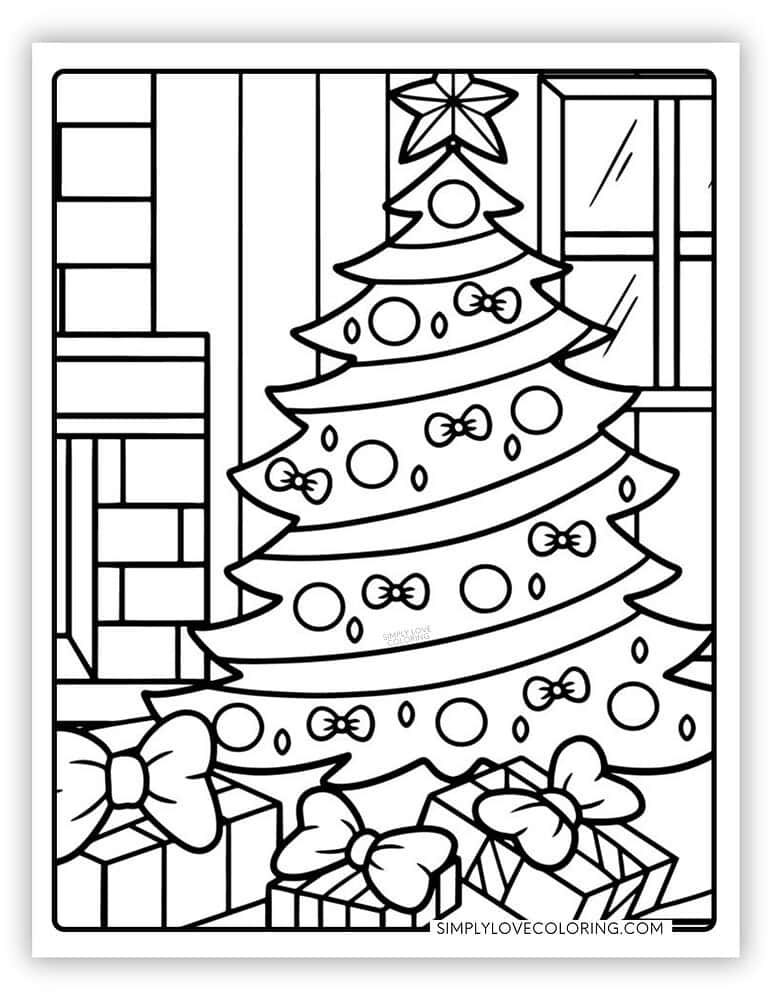 Christmas Tree Coloring Pages (Free PDF Printables) - Simply Love Coloring