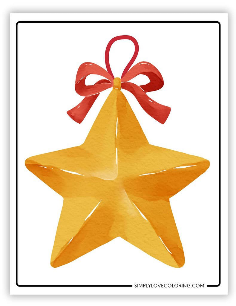 Large Star Printable Christmas ornament
