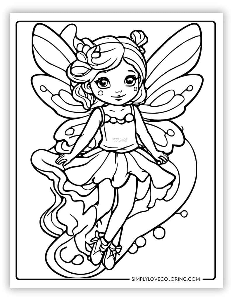 Magical fairy coloring page