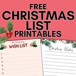 christmas list printables pinterest image