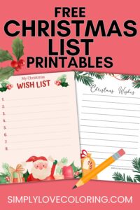 Fun Christmas List Printables (Free PDF Printables) - Simply Love Coloring