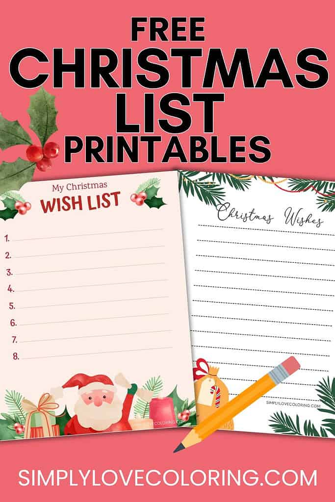 christmas list printables pinterest image