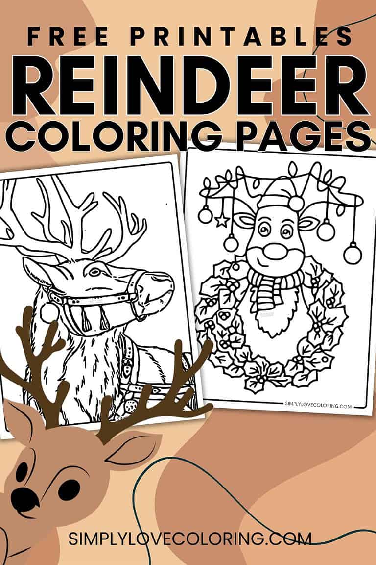 Reindeer Coloring Pages (Free PDF Printables) - Simply Love Coloring