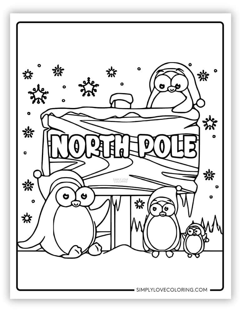 North Pole Coloring Pages (Free PDF Printables) - Simply Love Coloring