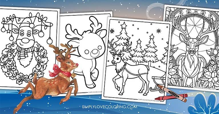 Reindeer Coloring Pages (Free PDF Printables) - Simply Love Coloring