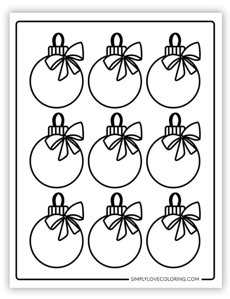 Round with Bow Extra Small hristmas ornament templates