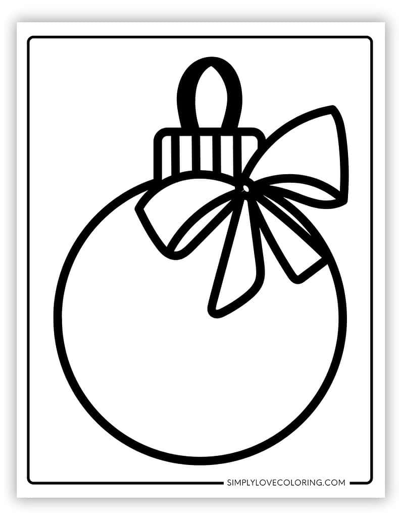 Round with Bow Large Christmas ornament templates