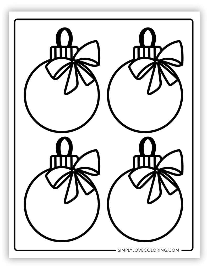 Round with Bow Small Christmas ornament templates
