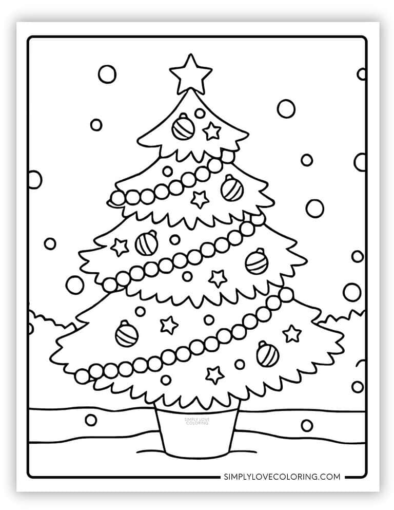 Christmas Tree Coloring Pages (Free PDF Printables) - Simply Love Coloring
