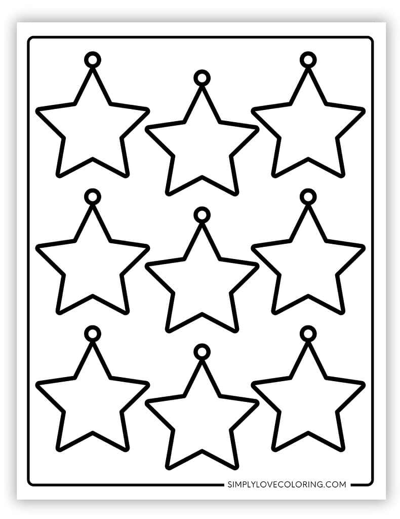 Star Extra Small Christmas ornament templates