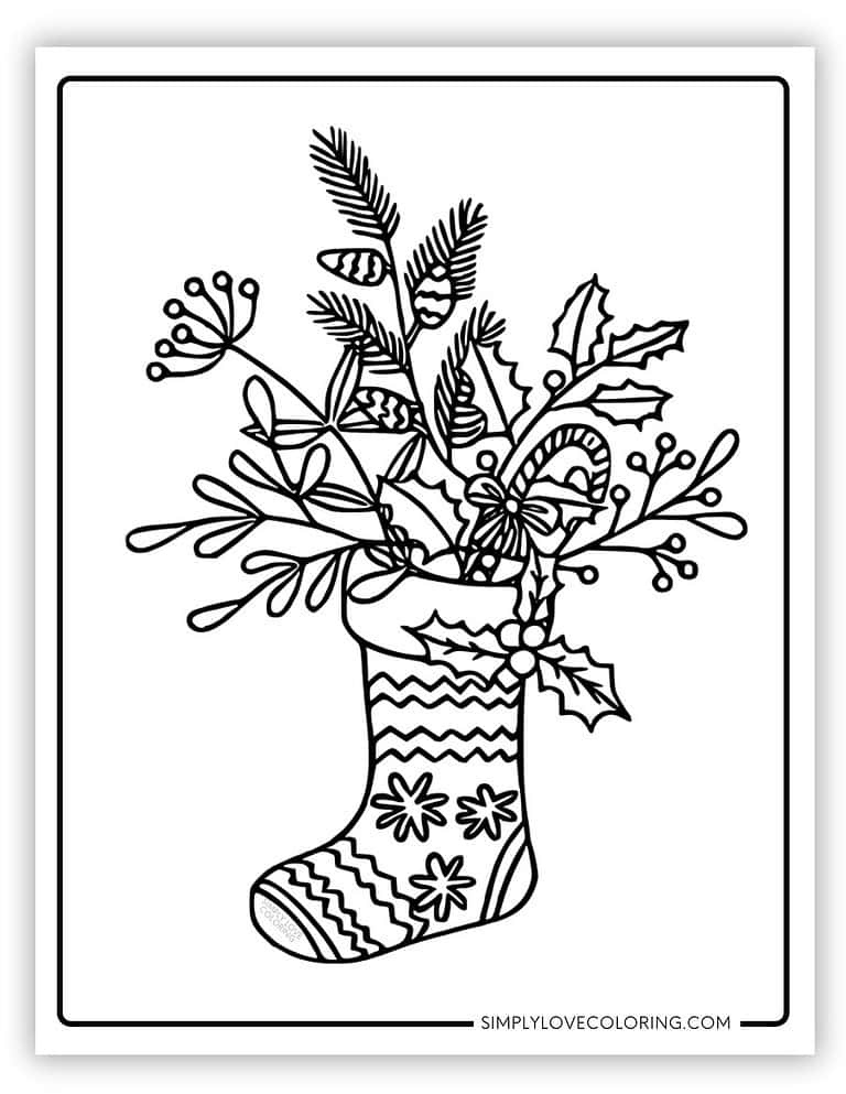 Christmas Stocking Coloring Pages (Free PDF Printables) - Simply Love ...