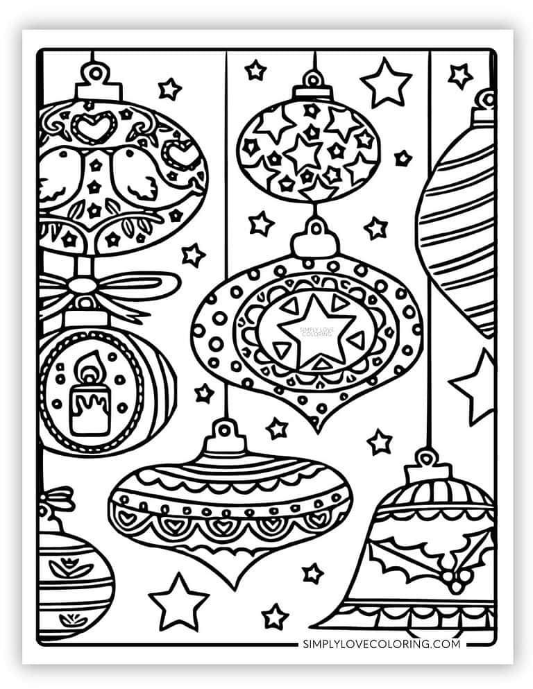 Christmas Ornament Coloring Pages (Free PDF Printables) - Simply Love ...
