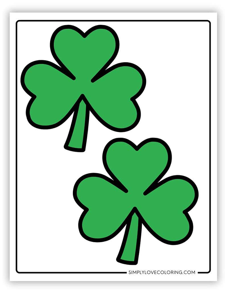 Medium Green Shamrock leaf clover templates